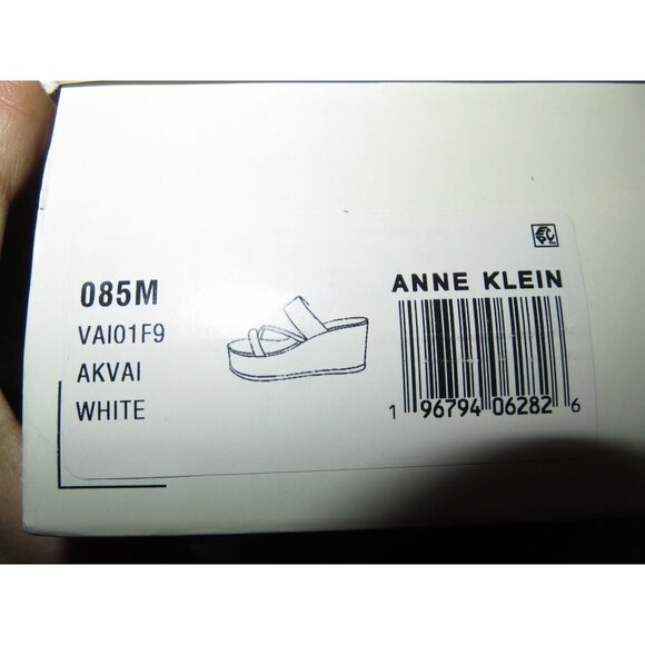 Anne Klein White Akvie Faux Leather Strappy Platform Wedge Sandals size 9.5 - Picture 9 of 10